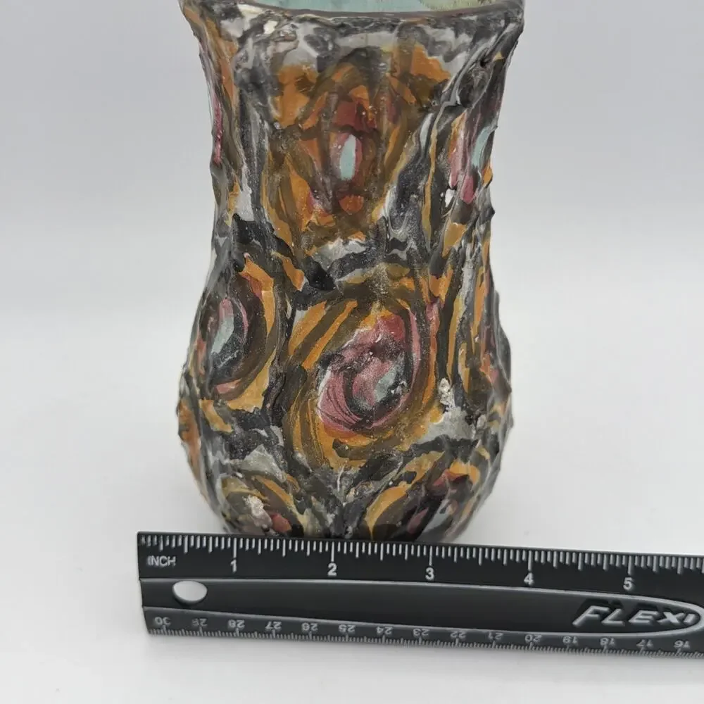 Fratelli Piscitello Italy Ceramic Abstract  Vase Circa 1960s MCM 3D Texture